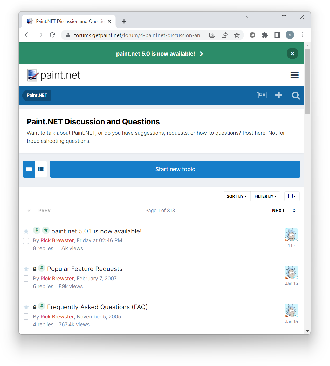 The Paint.NET online community forum