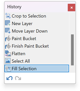The History window in Paint.NET