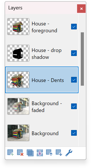 The Layers window in Paint.NET