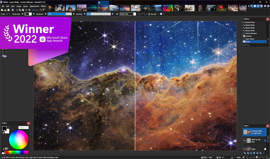 Paint.NET editing a photo